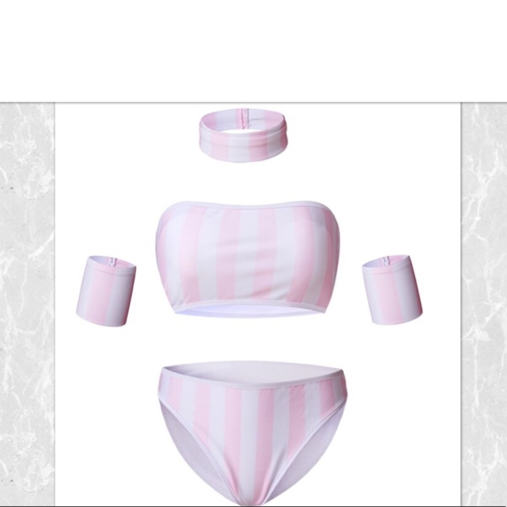🆕Pink & White bikini.🌸SOLD OUT🌸🌸 then gifted🌸 - Picture 5 of 7